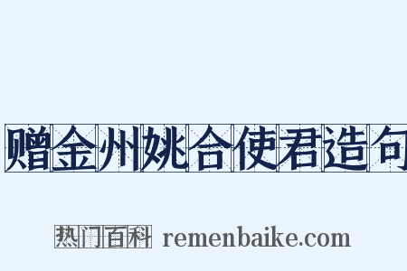 赠金州姚合使君造句是什么意思的图片